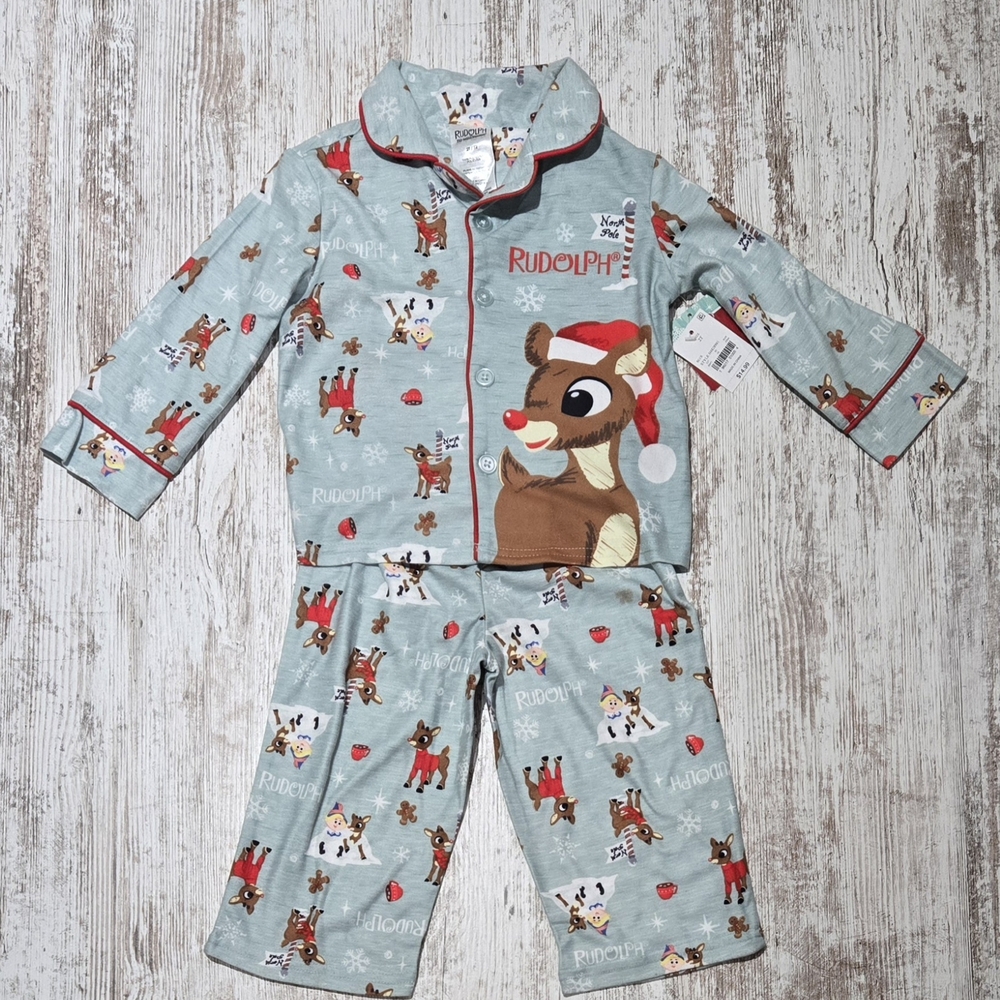 Rudolph the Red-Nosed Reindeer Kids Pajama Set - Festive Blue